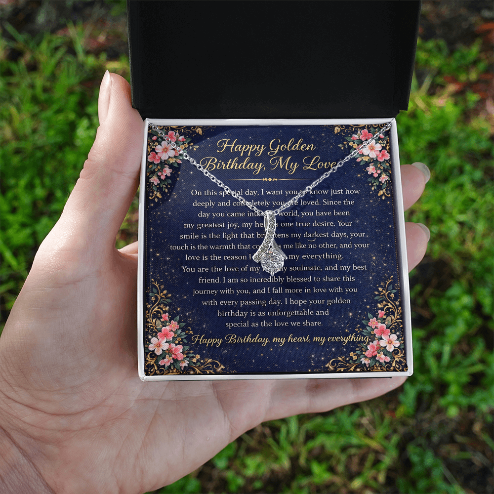 Happy Golden Birthday to My Lovely Spouse – Necklace Gift Set