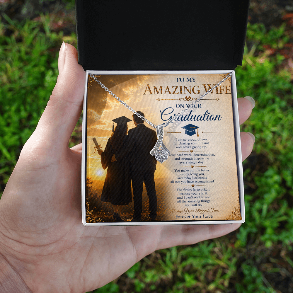 For My Beautiful Wife Graduation Necklace Gift Set