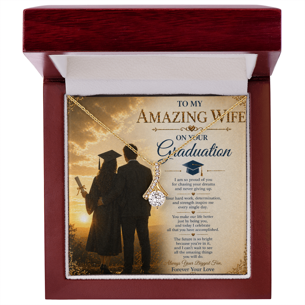 For My Beautiful Wife Graduation Necklace Gift Set