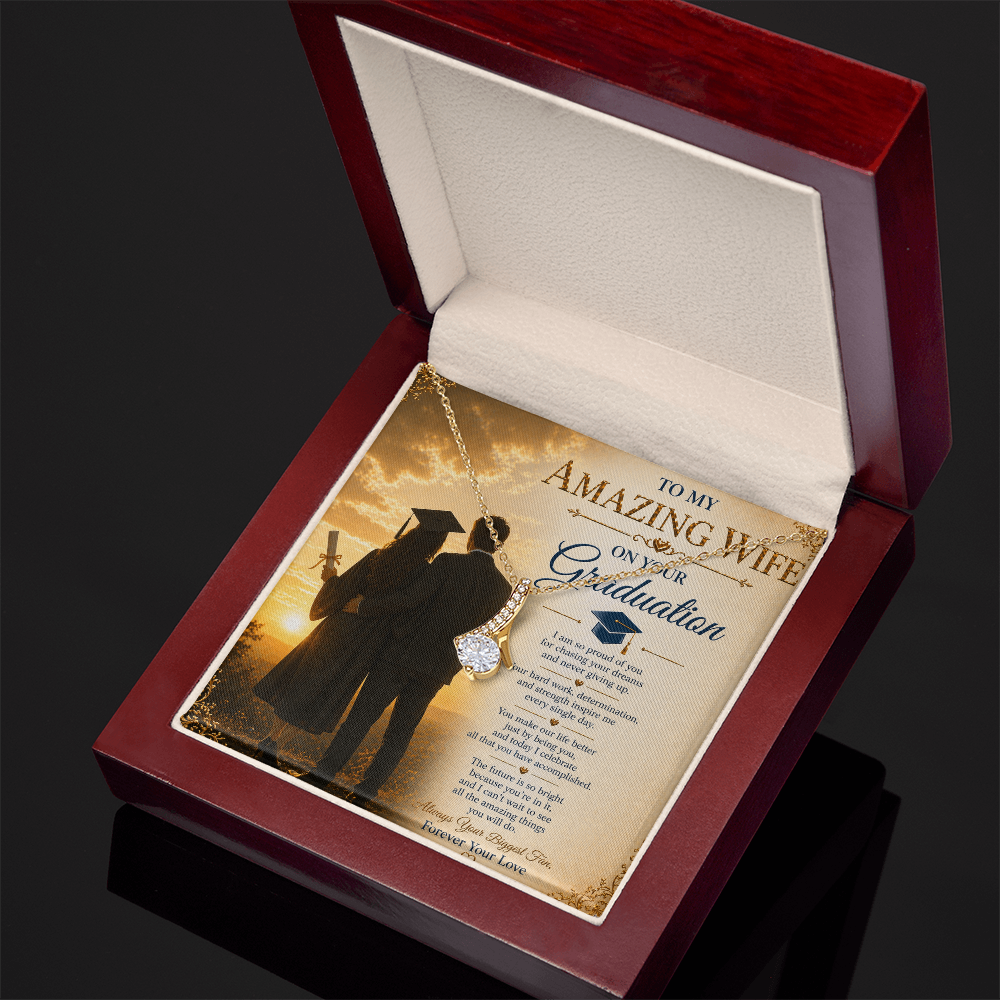For My Beautiful Wife Graduation Necklace Gift Set