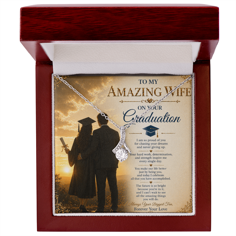 For My Beautiful Wife Graduation Necklace Gift Set