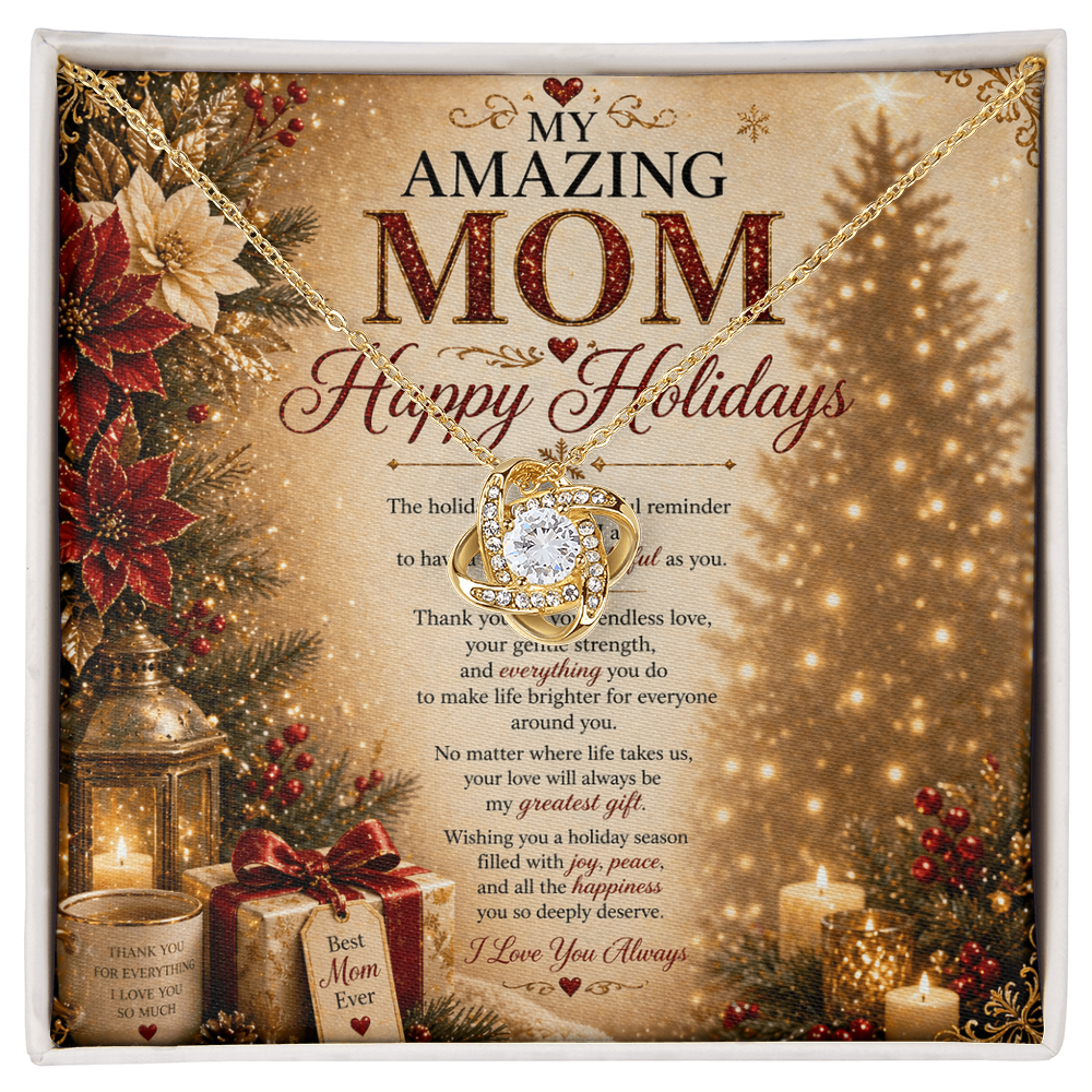 Elegant Holiday Wishes Card For Mom Gift Set