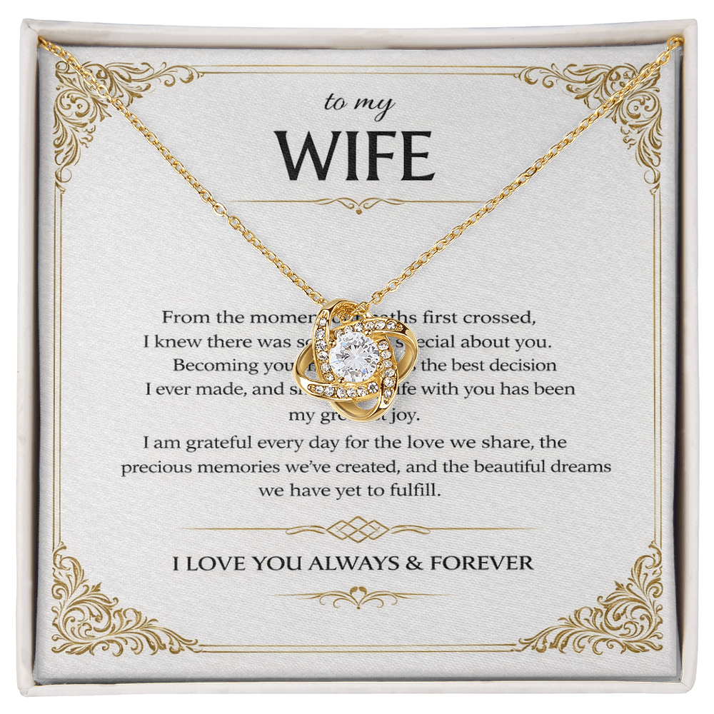 To My Lovely Wife – Love Knot Necklace