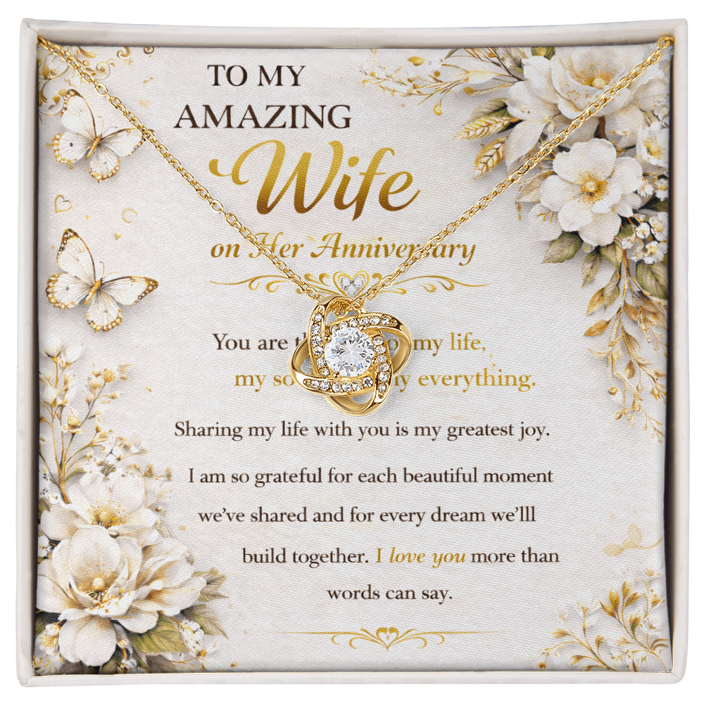 Happy Anniversary My Queen, My Wife Necklace Gift Set
