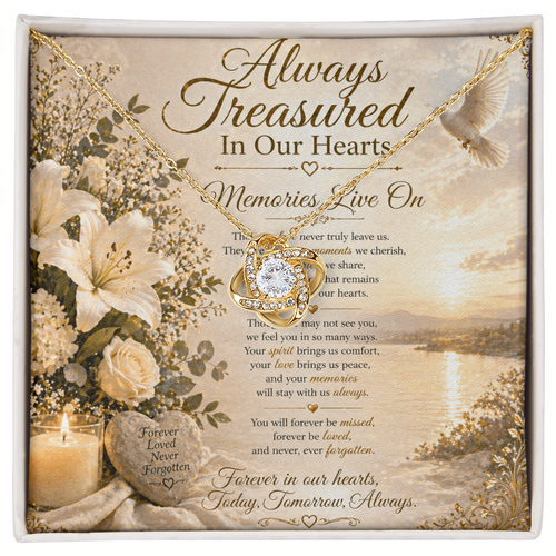 Always Treasured in Memories Of Our Love One Our Hearts Necklace Gift Set