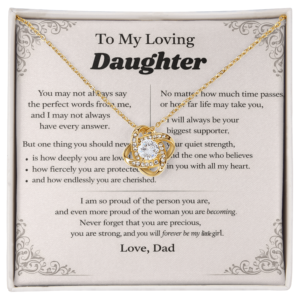To My Beautiful Girl – Love Knot Necklace Gift Set