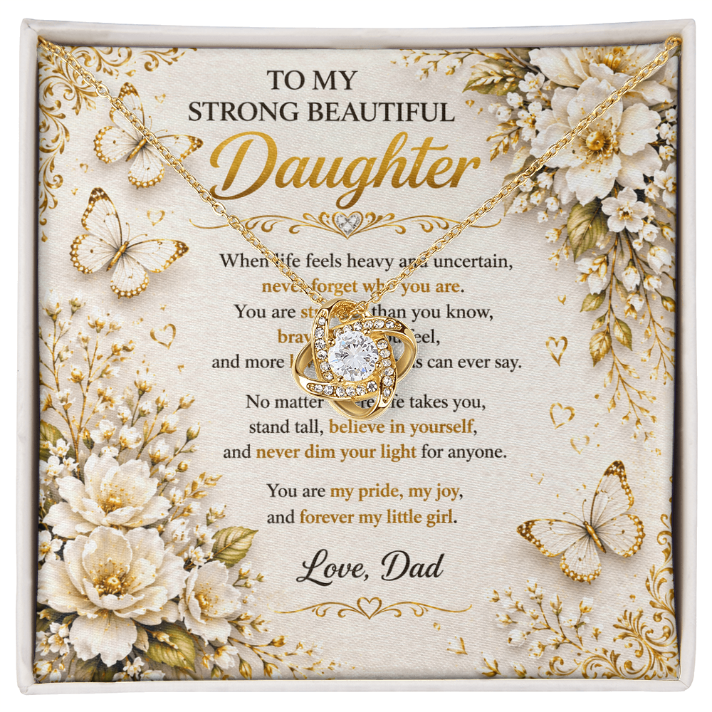 To My Strong & Beautiful Daughter Necklace Gift Set