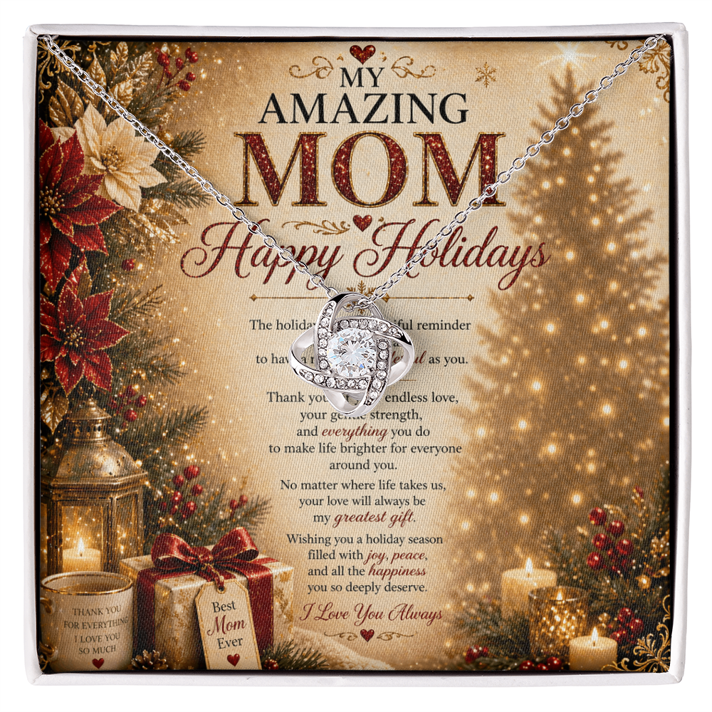Elegant Holiday Wishes Card For Mom Gift Set
