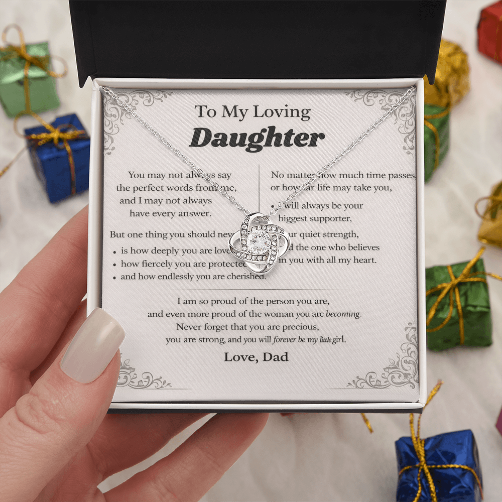 To My Beautiful Girl – Love Knot Necklace Gift Set
