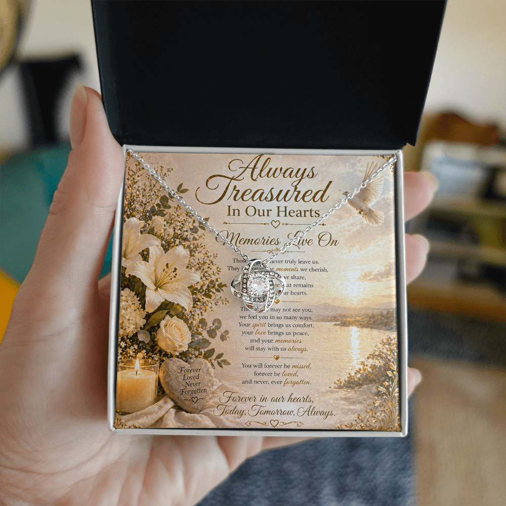 Always Treasured in Memories Of Our Love One Our Hearts Necklace Gift Set