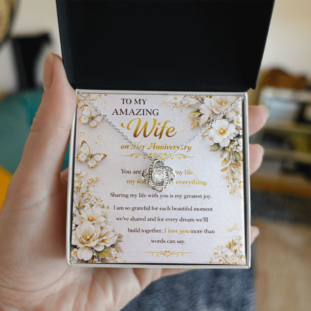 Happy Anniversary My Queen, My Wife Necklace Gift Set