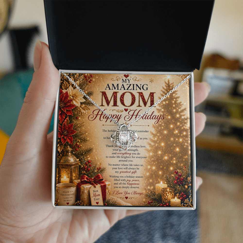 Elegant Holiday Wishes Card For Mom Gift Set