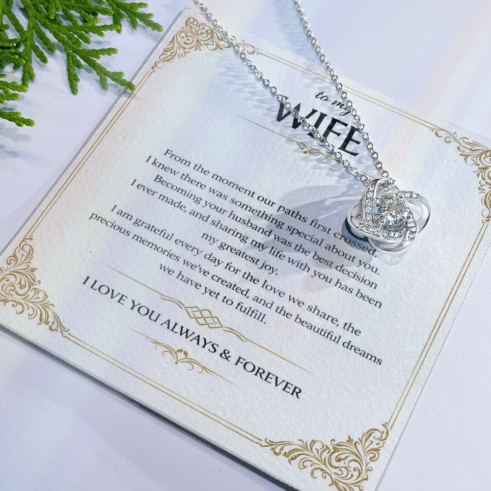 To My Lovely Wife – Love Knot Necklace