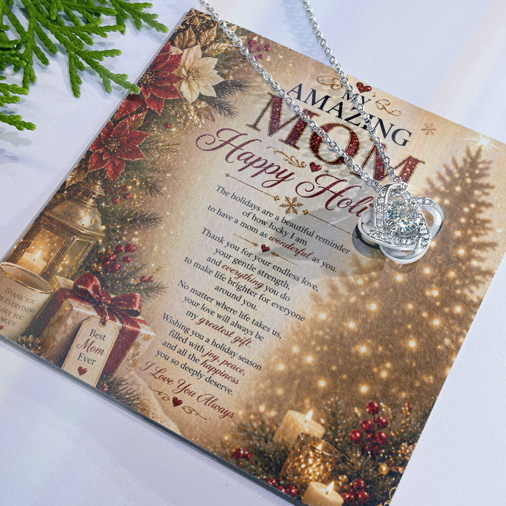 Elegant Holiday Wishes Card For Mom Gift Set
