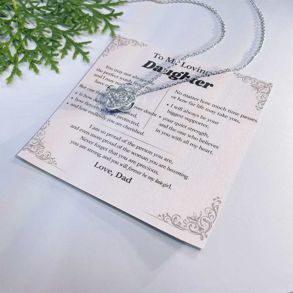 To My Beautiful Girl – Love Knot Necklace Gift Set