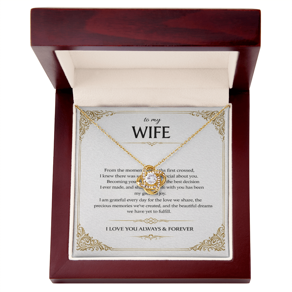 To My Lovely Wife – Love Knot Necklace
