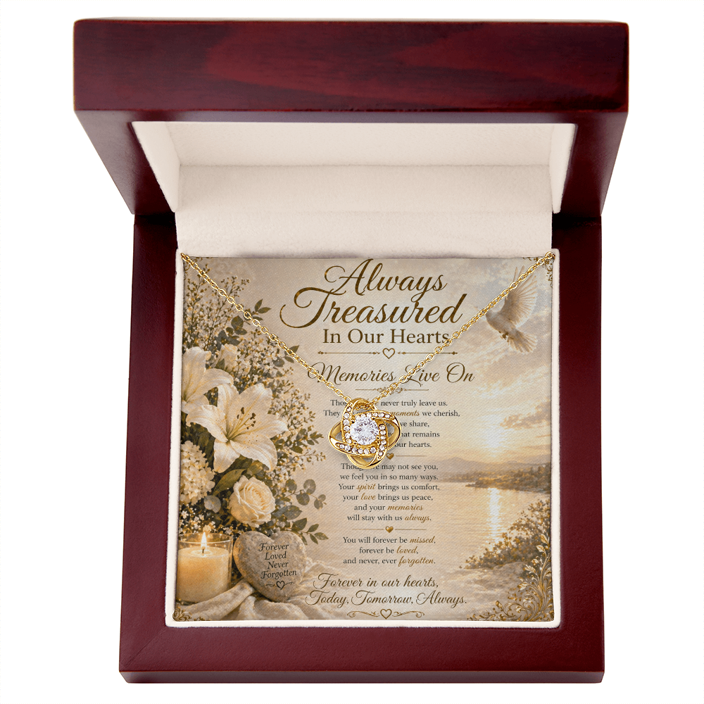 Always Treasured in Memories Of Our Love One Our Hearts Necklace Gift Set