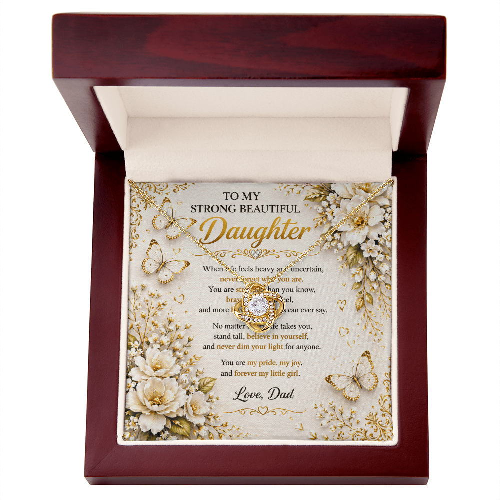 To My Strong & Beautiful Daughter Necklace Gift Set