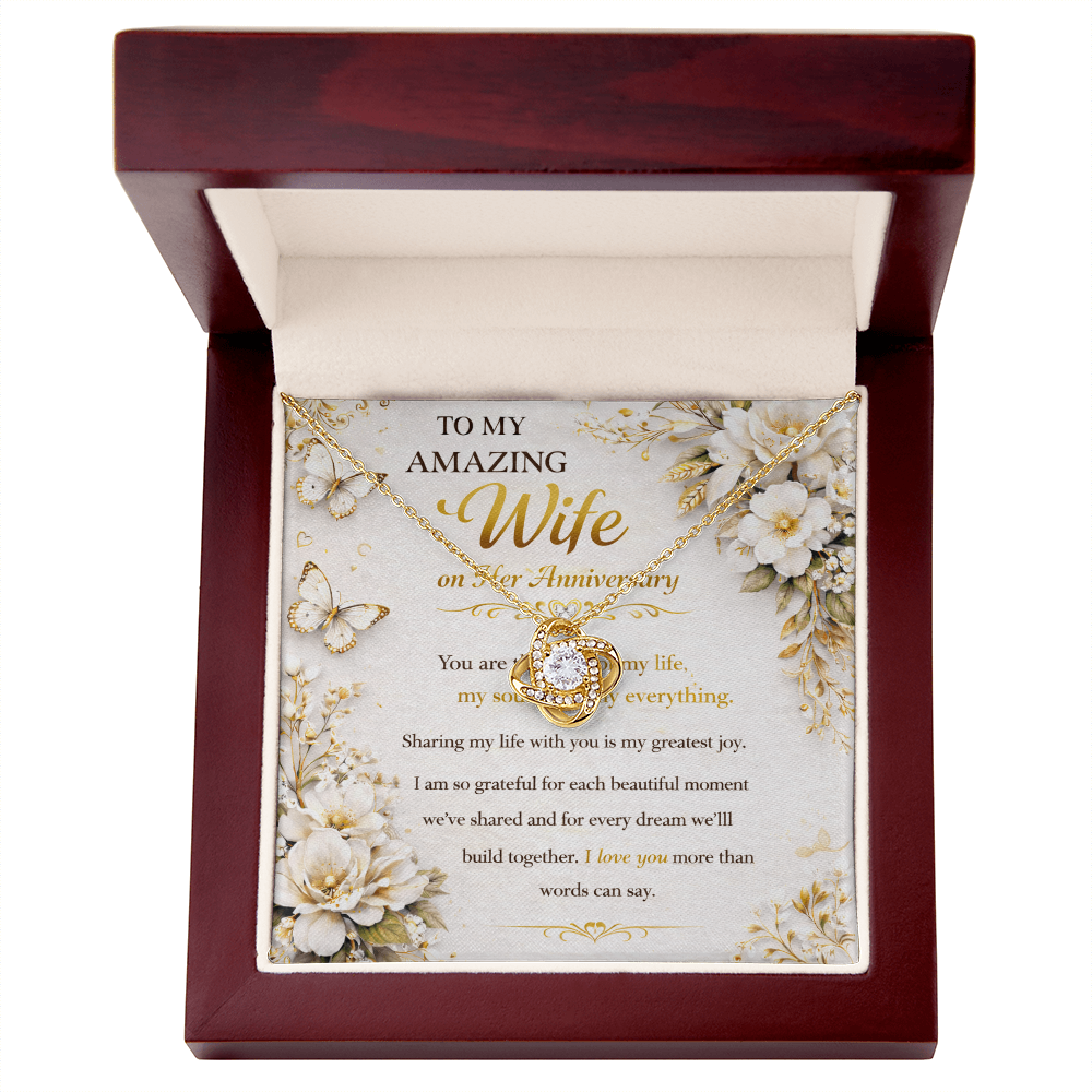 Happy Anniversary My Queen, My Wife Necklace Gift Set