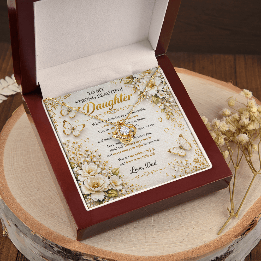 To My Strong & Beautiful Daughter Necklace Gift Set