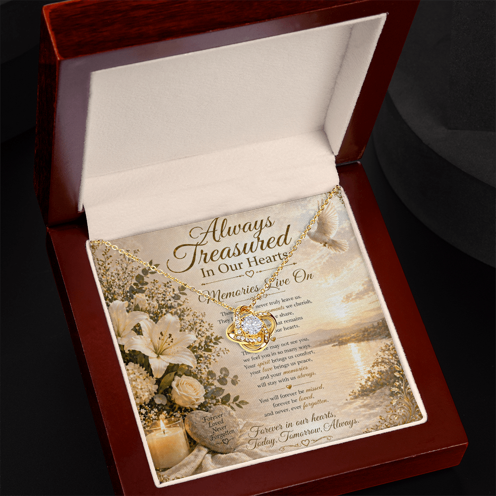 Always Treasured in Memories Of Our Love One Our Hearts Necklace Gift Set