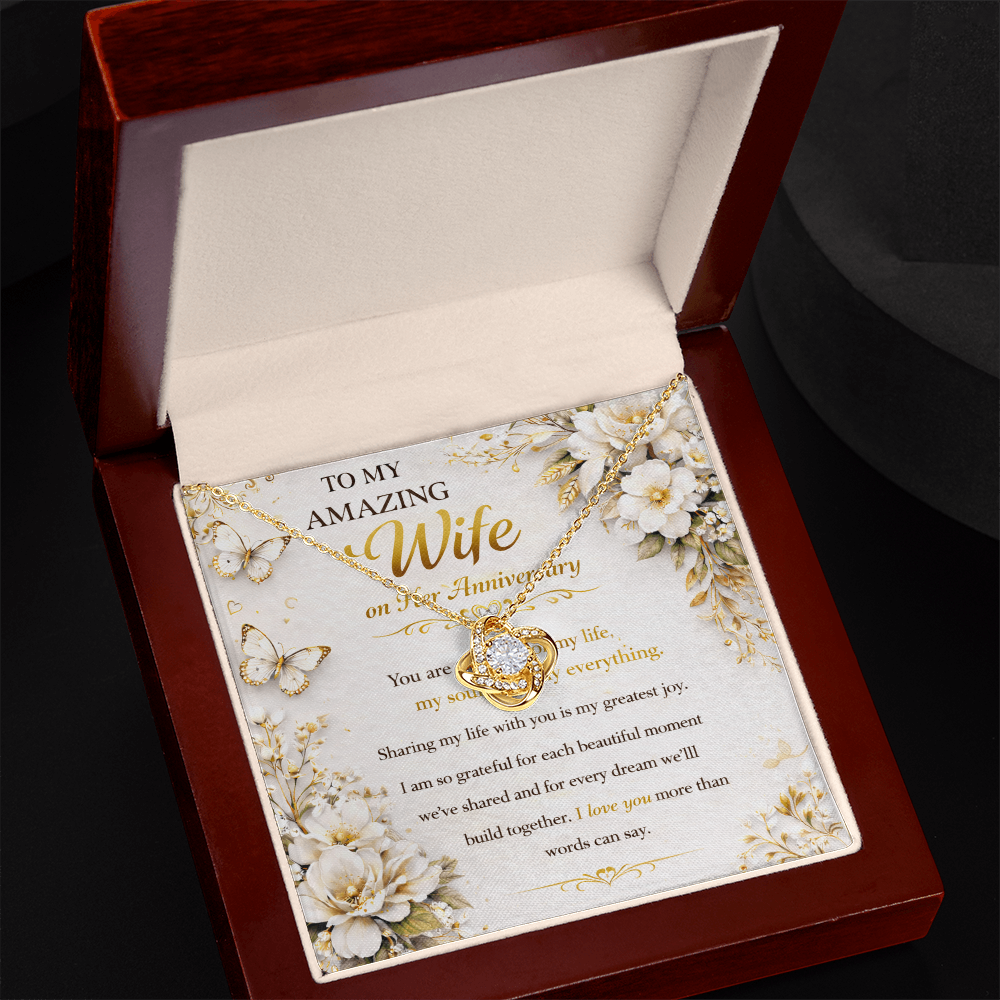 Happy Anniversary My Queen, My Wife Necklace Gift Set