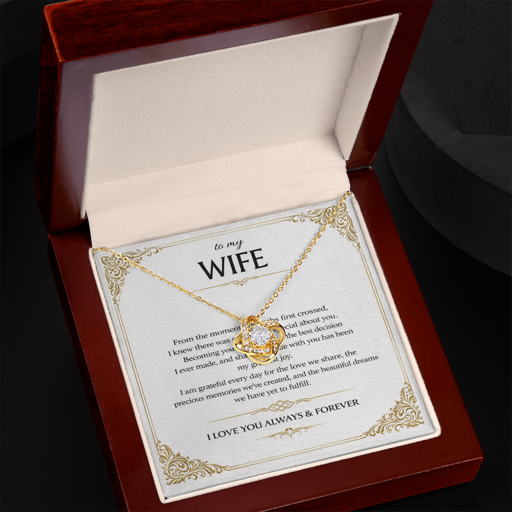 To My Lovely Wife – Love Knot Necklace