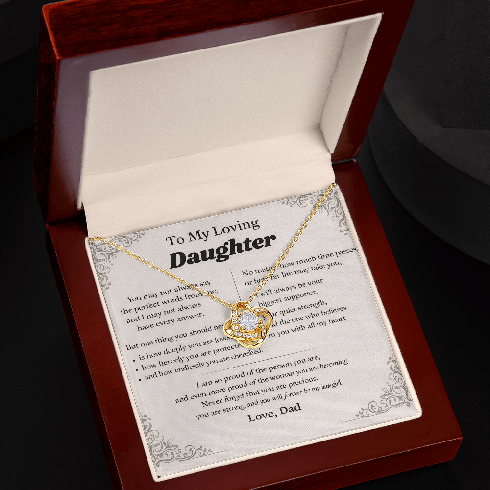 To My Beautiful Girl – Love Knot Necklace Gift Set