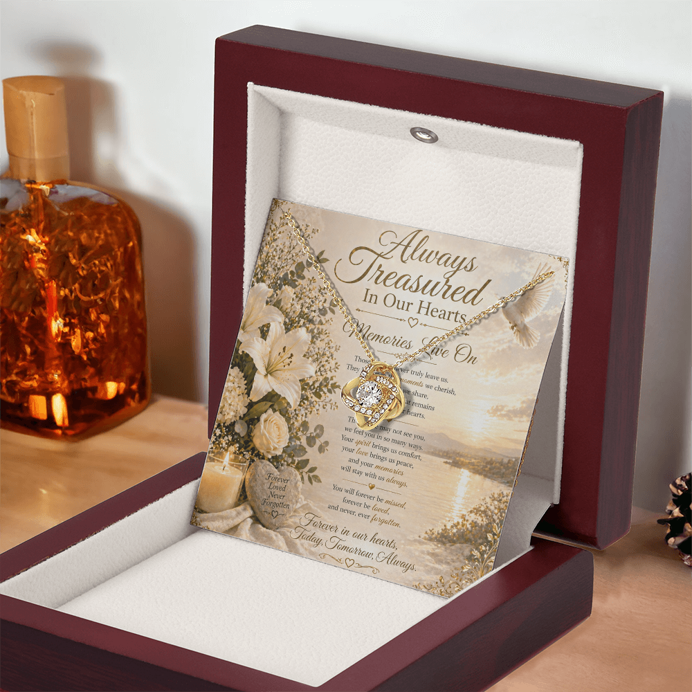 Always Treasured in Memories Of Our Love One Our Hearts Necklace Gift Set