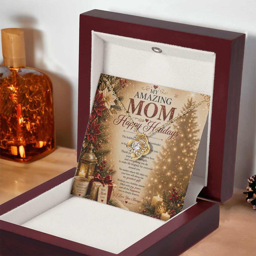 Elegant Holiday Wishes Card For Mom Gift Set