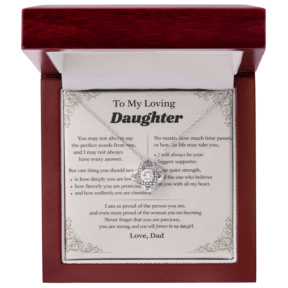 To My Beautiful Girl – Love Knot Necklace Gift Set