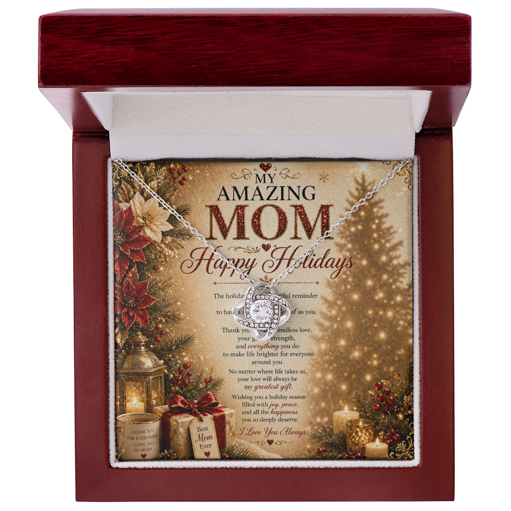 Elegant Holiday Wishes Card For Mom Gift Set