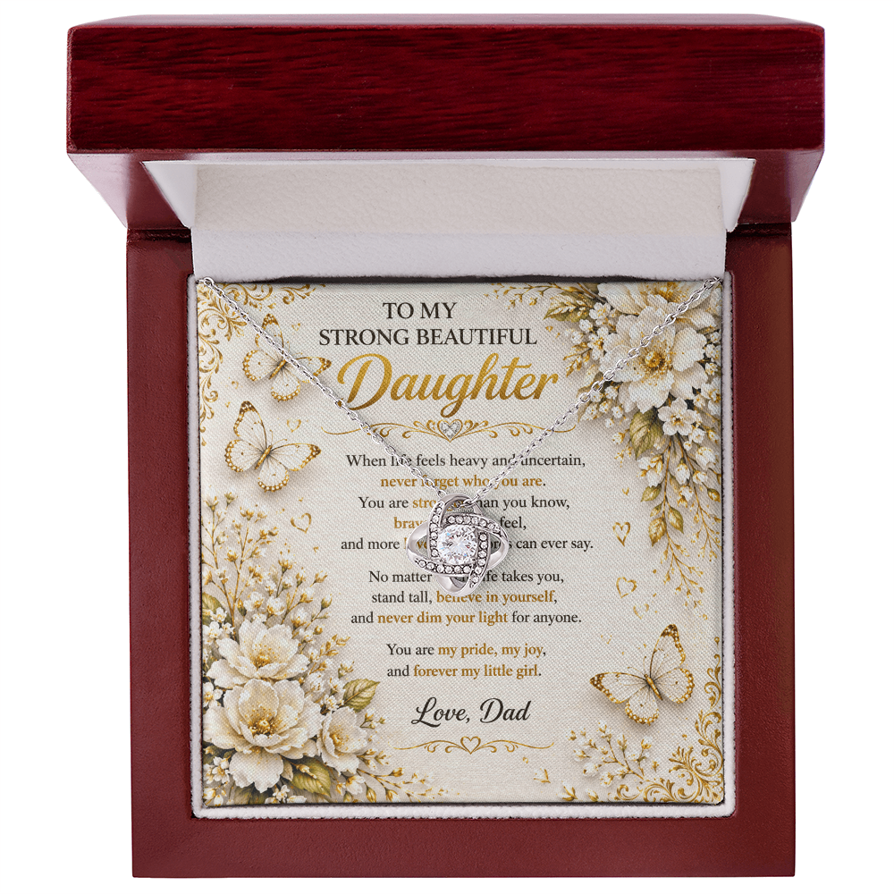 To My Strong & Beautiful Daughter Necklace Gift Set