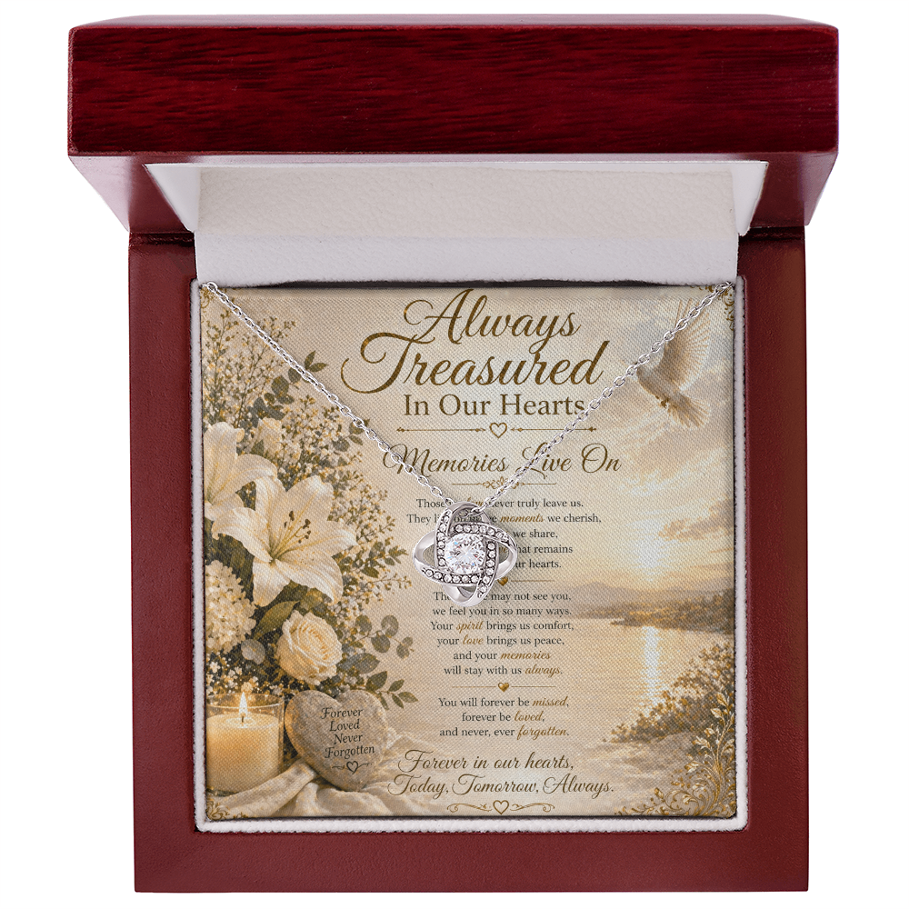 Always Treasured in Memories Of Our Love One Our Hearts Necklace Gift Set