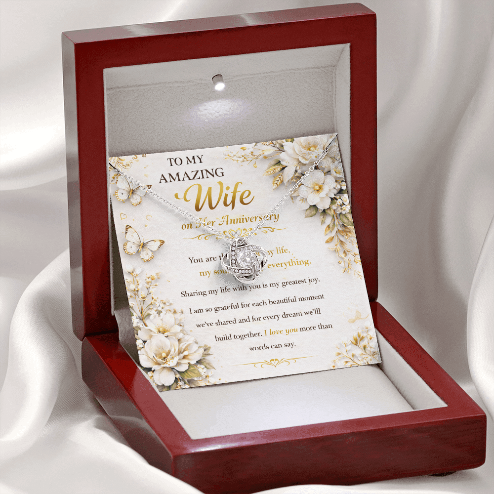 Happy Anniversary My Queen, My Wife Necklace Gift Set