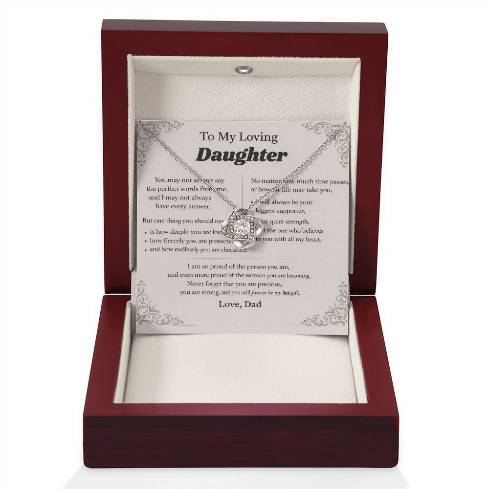 To My Beautiful Girl – Love Knot Necklace Gift Set