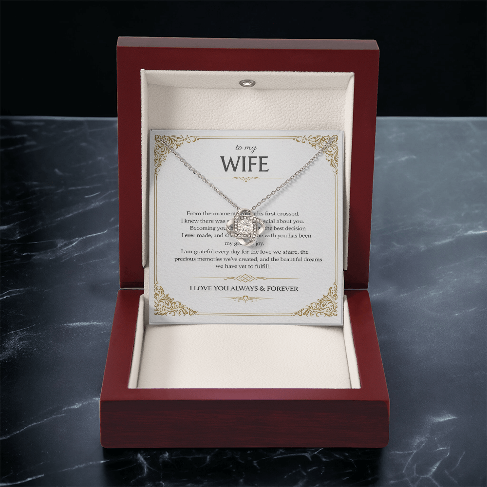To My Lovely Wife – Love Knot Necklace
