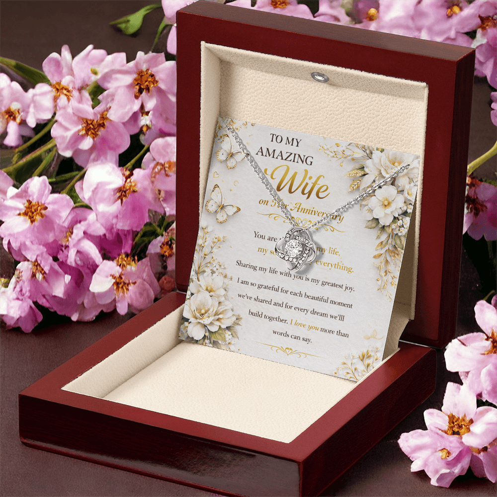 Happy Anniversary My Queen, My Wife Necklace Gift Set