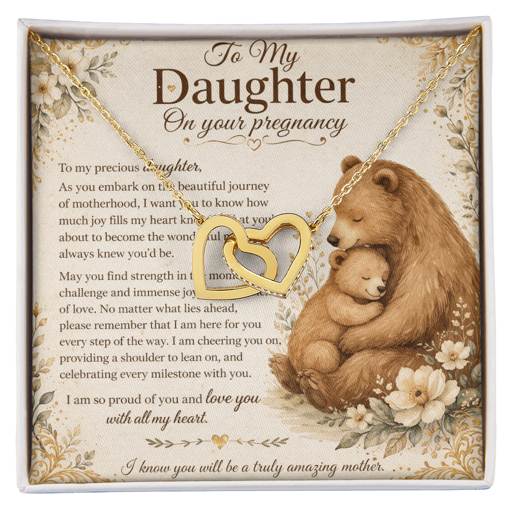 To My Precious Daughter's Pregnancy – Interlocking Hearts Necklace From Mom