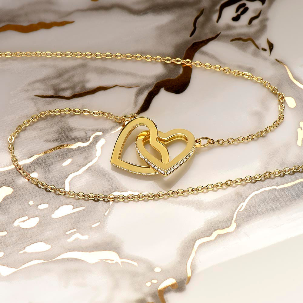 Daughter's Gift Set From Dad – Interlocking Hearts Necklace