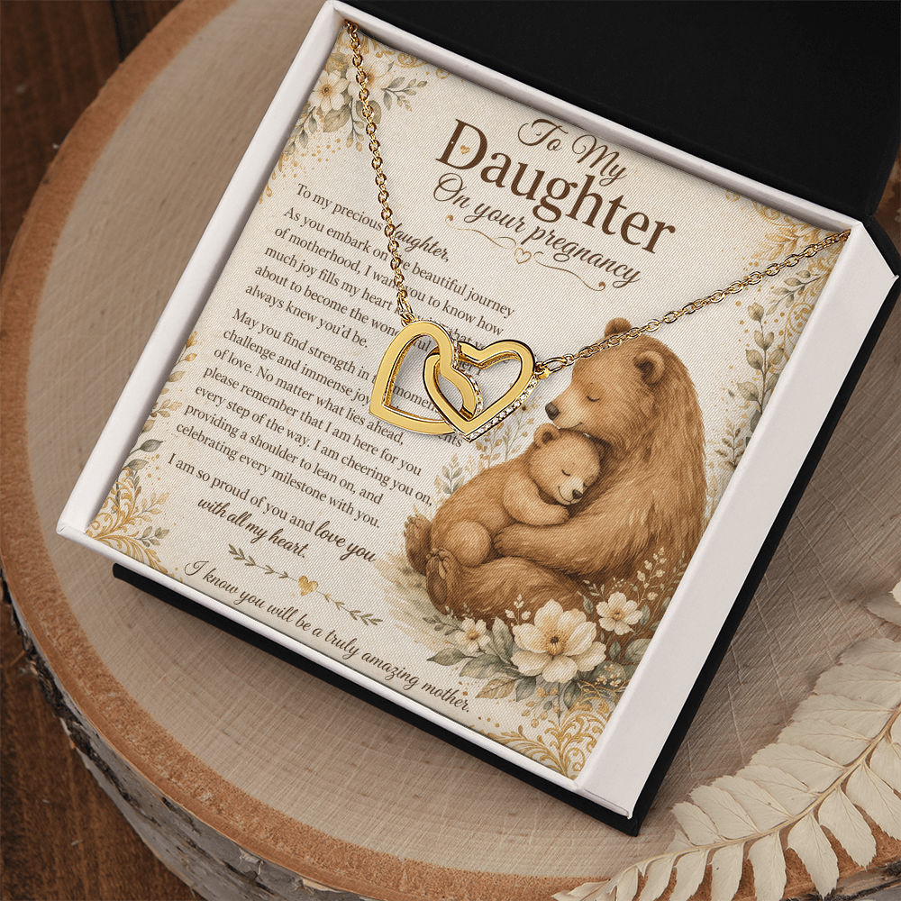 To My Precious Daughter's Pregnancy – Interlocking Hearts Necklace From Mom