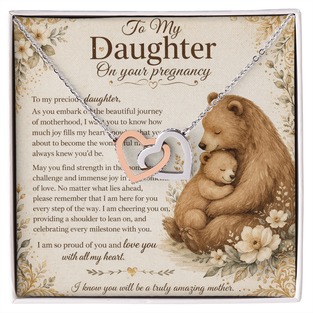 To My Precious Daughter's Pregnancy – Interlocking Hearts Necklace From Mom