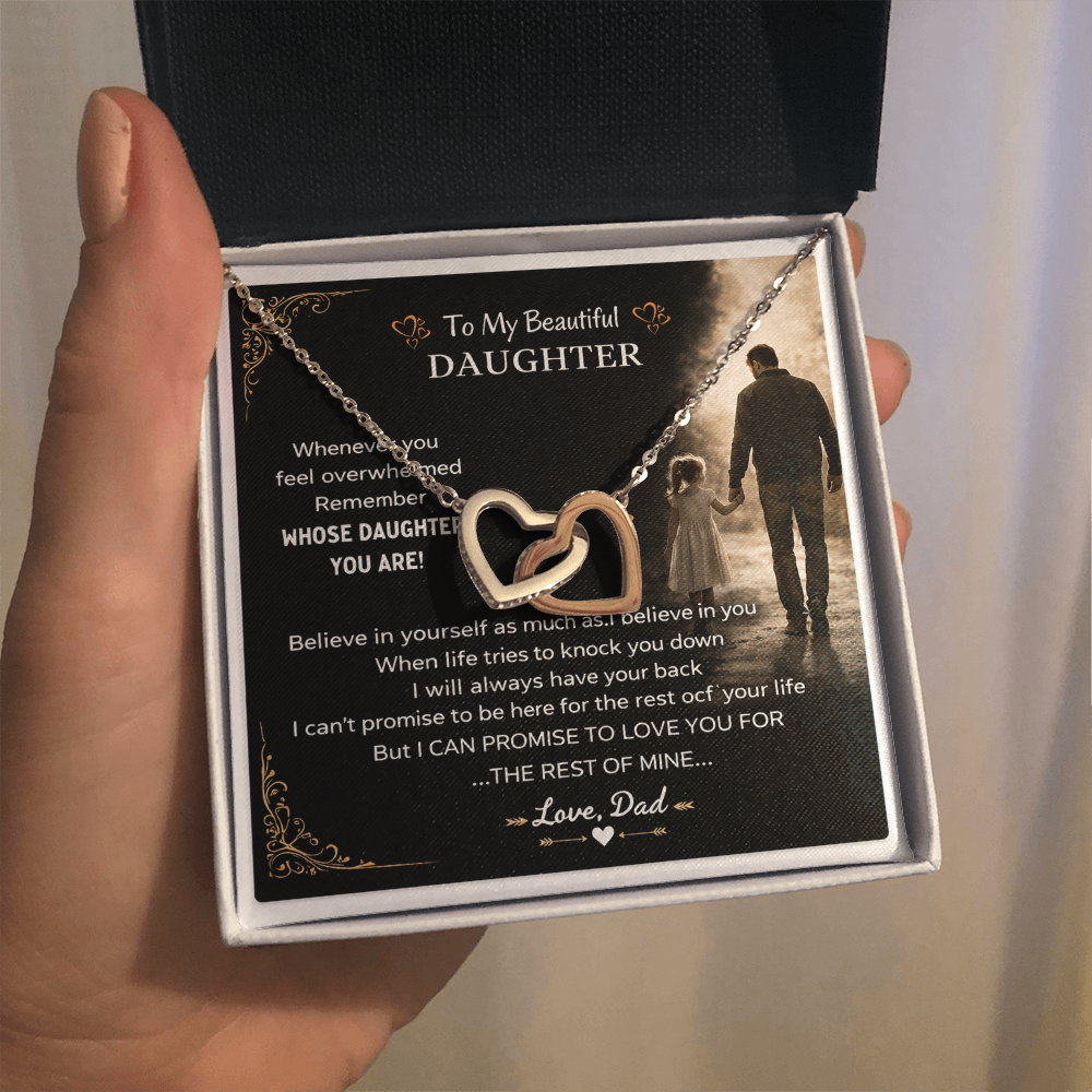 Daughter's Gift Set From Dad – Interlocking Hearts Necklace