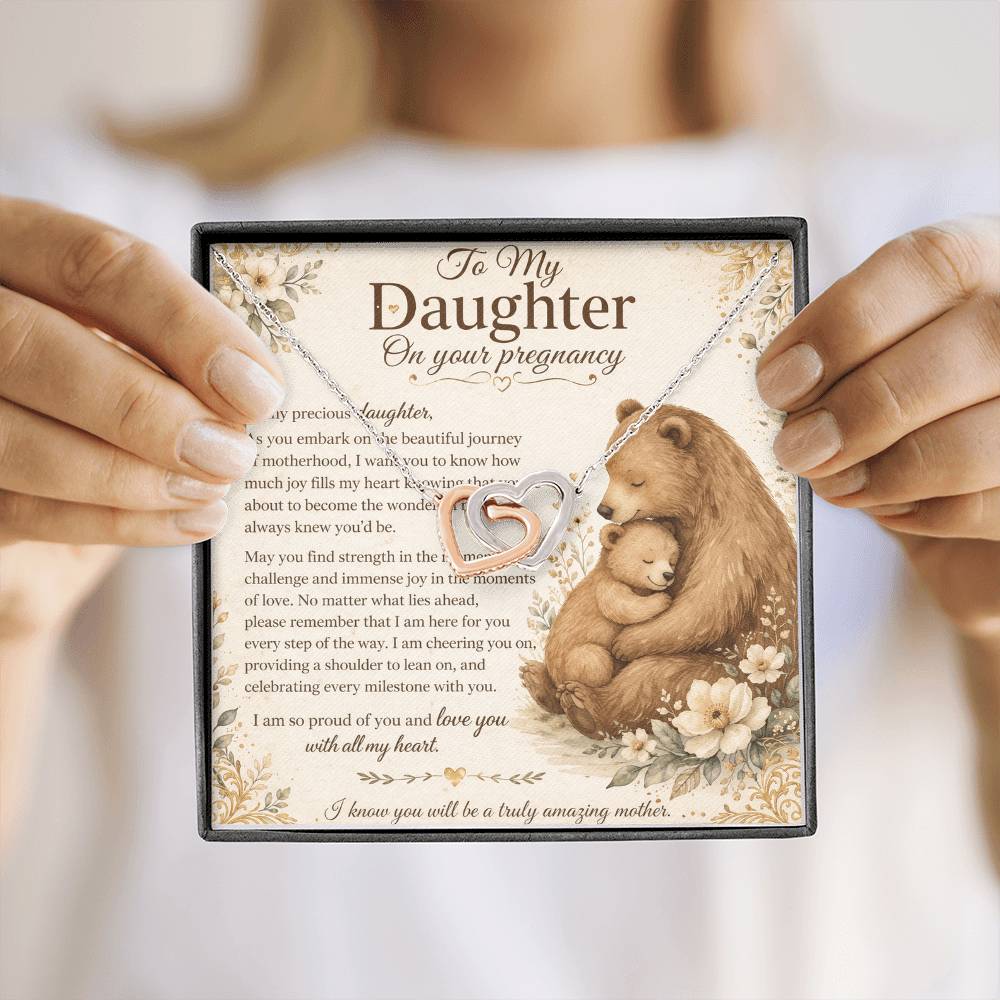 To My Precious Daughter's Pregnancy – Interlocking Hearts Necklace From Mom