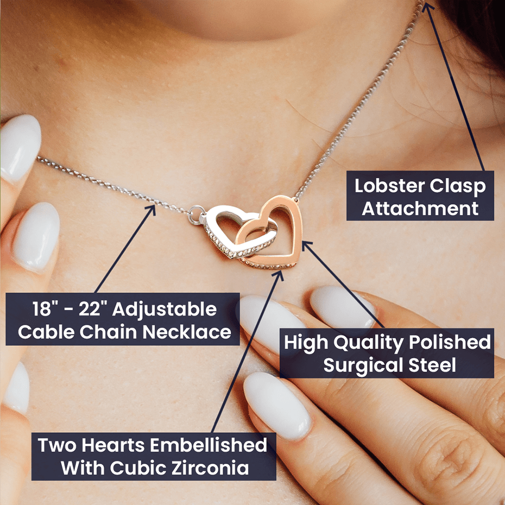 Daughter's Gift Set From Dad – Interlocking Hearts Necklace