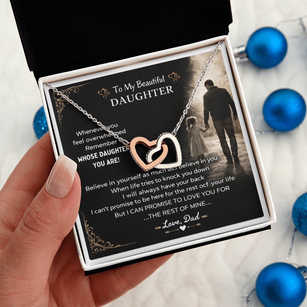 Daughter's Gift Set From Dad – Interlocking Hearts Necklace