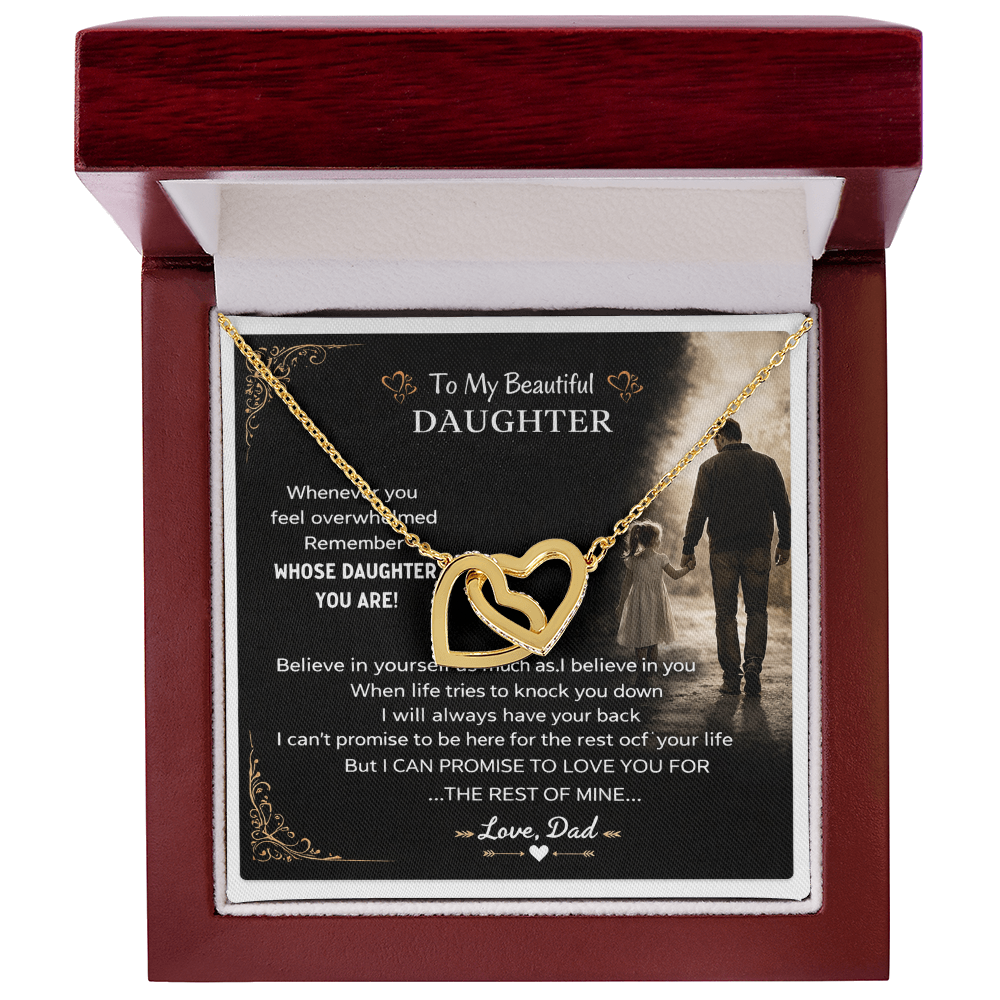 Daughter's Gift Set From Dad – Interlocking Hearts Necklace