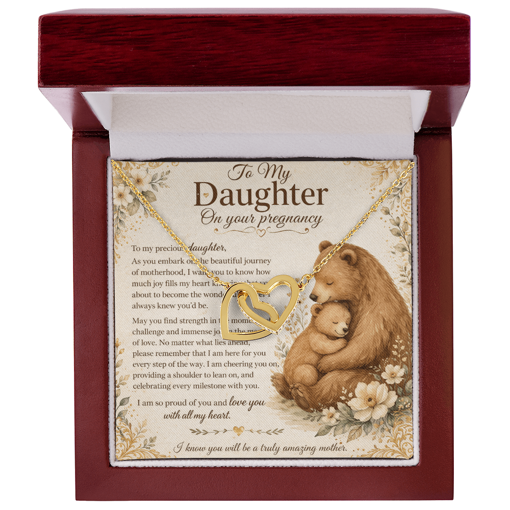 To My Precious Daughter's Pregnancy – Interlocking Hearts Necklace From Mom