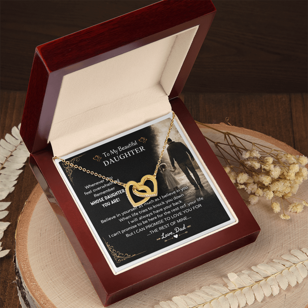 Daughter's Gift Set From Dad – Interlocking Hearts Necklace