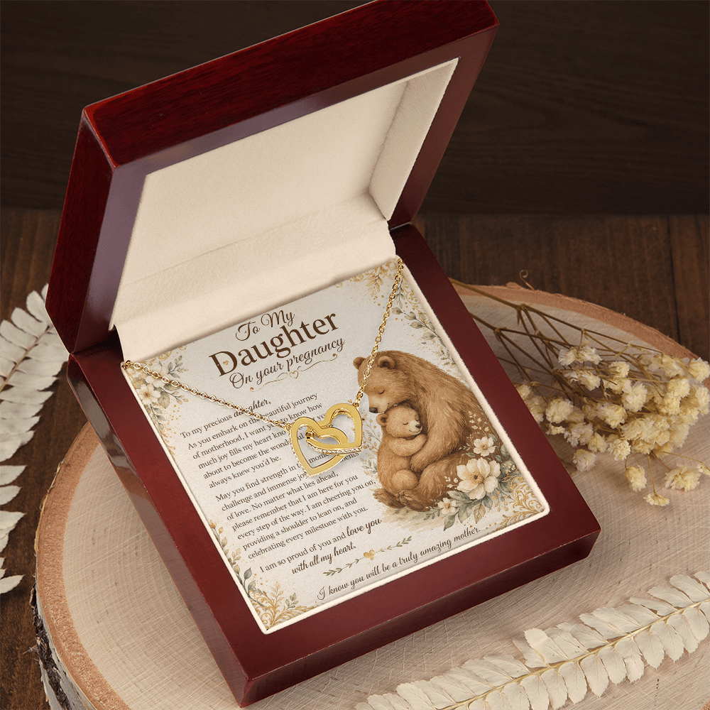 To My Precious Daughter's Pregnancy – Interlocking Hearts Necklace From Mom